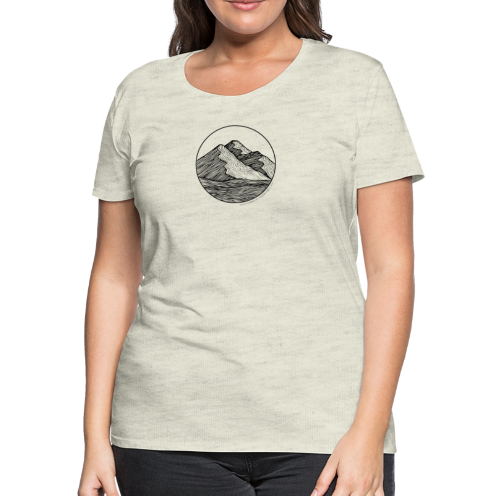 Mountain Scoop Neck T-Shirt - Black Ink - heather oatmeal