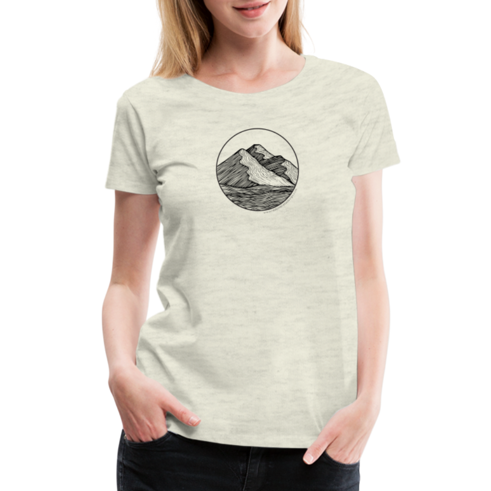 Mountain Scoop Neck T-Shirt - Black Ink - heather oatmeal