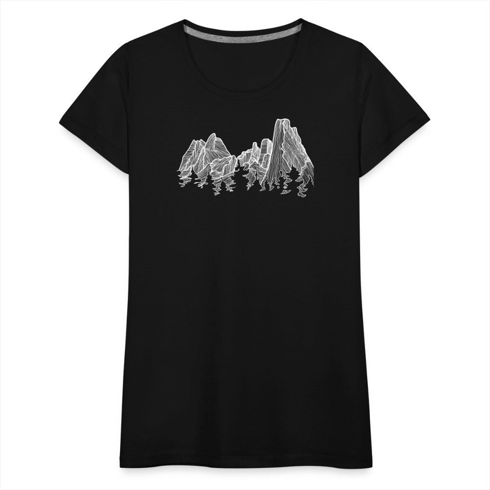 Spires Scoop Neck T-Shirt - White Ink - black