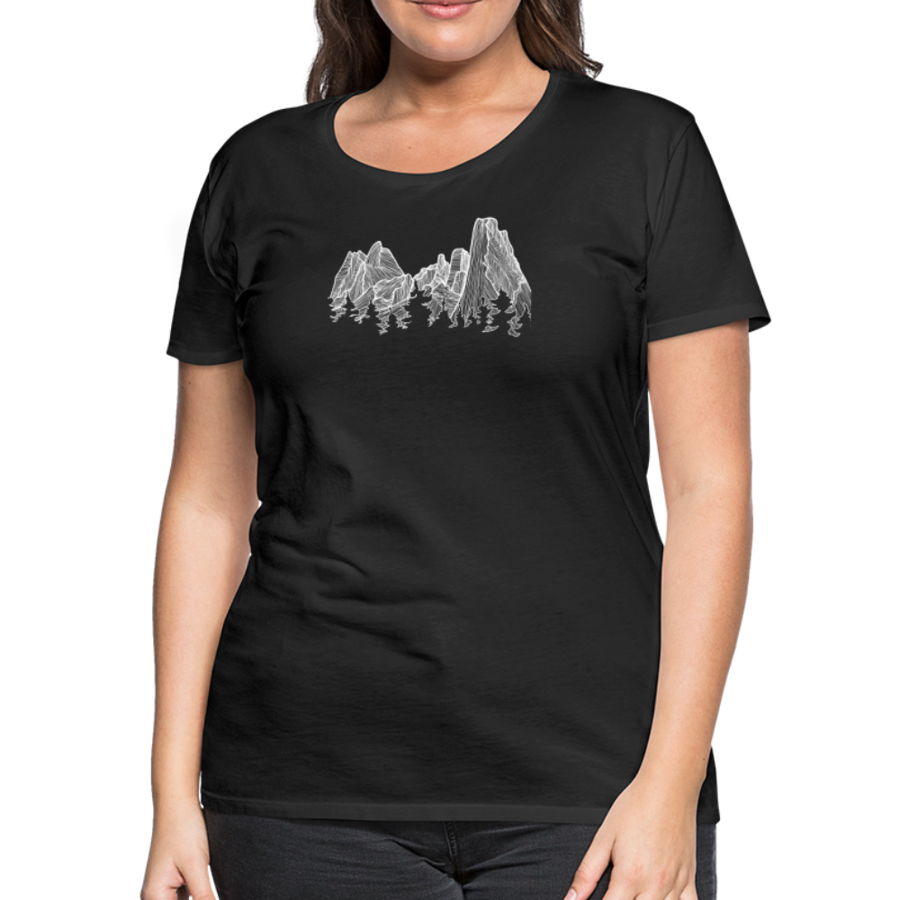 Spires Scoop Neck T-Shirt - White Ink - black
