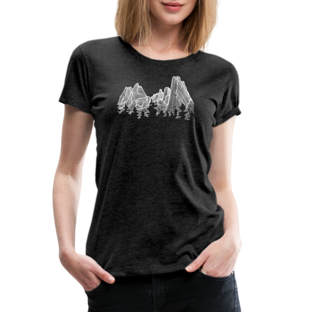 Spires Scoop Neck T-Shirt - White Ink - charcoal grey