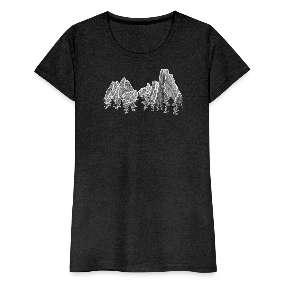 Spires Scoop Neck T-Shirt - White Ink - charcoal grey