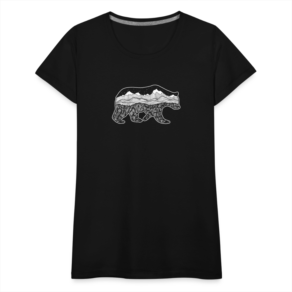 Grizzly Scoop Neck T-Shirt - White Ink - black