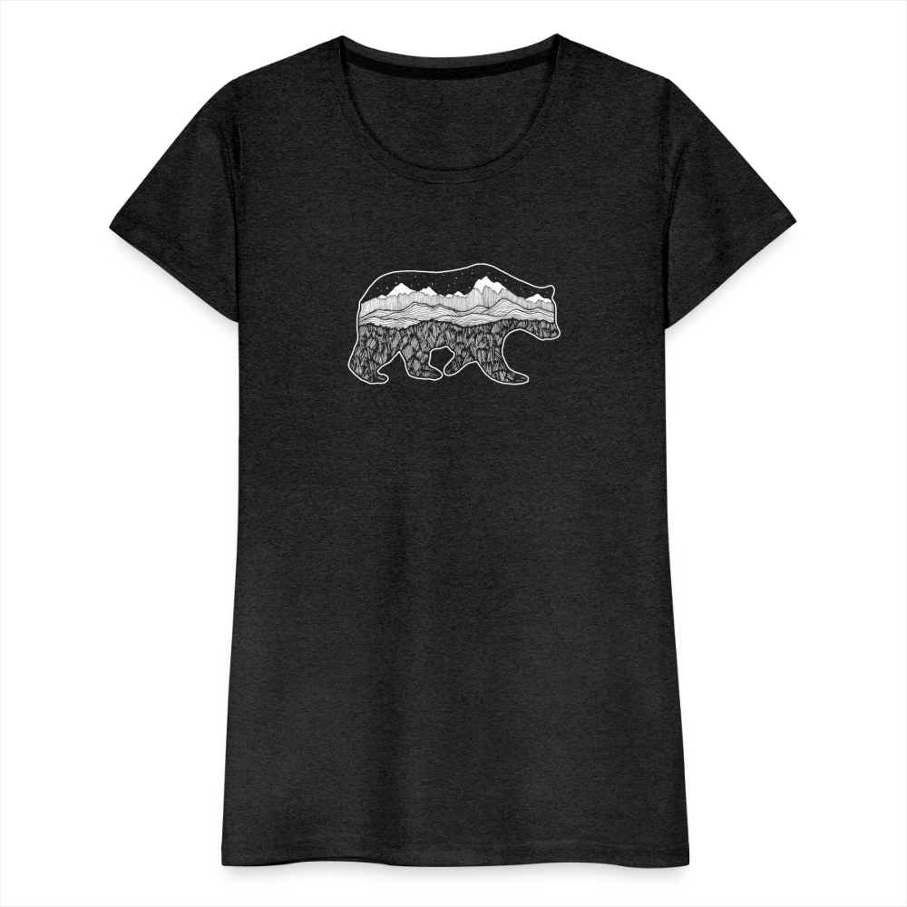 Grizzly Scoop Neck T-Shirt - White Ink - charcoal grey