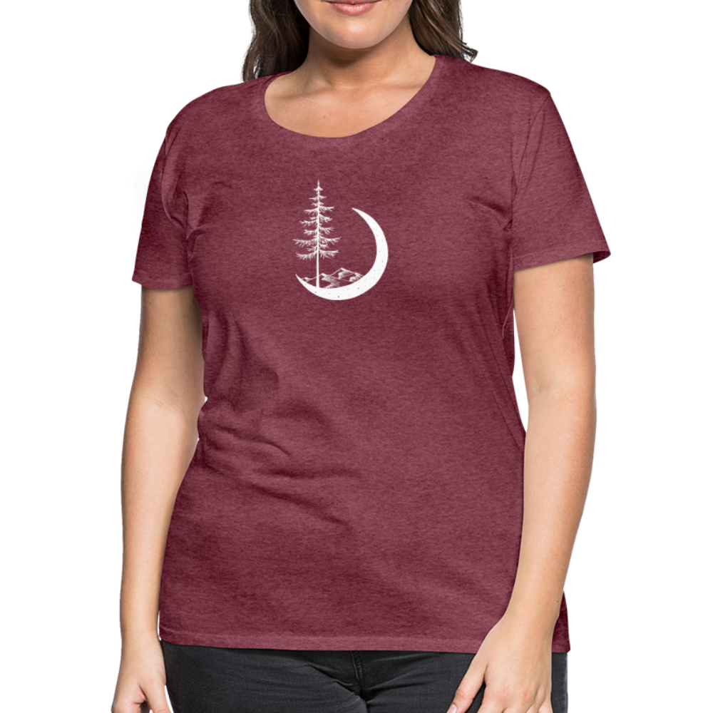 Stand Tall Scoop Neck T-Shirt - White Ink - heather burgundy