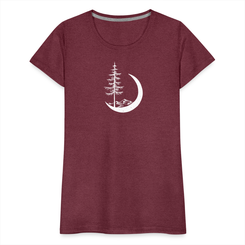 Stand Tall Scoop Neck T-Shirt - White Ink - heather burgundy