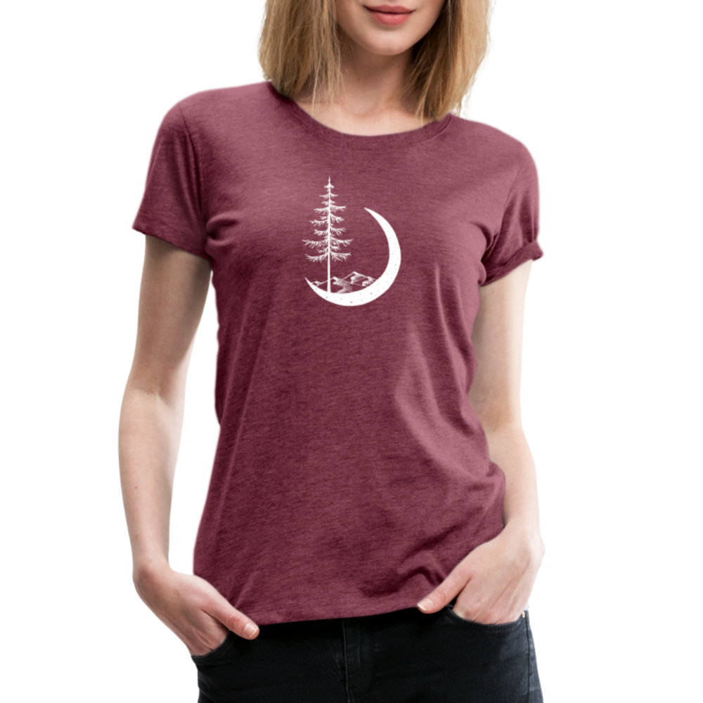 Stand Tall Scoop Neck T-Shirt - White Ink - heather burgundy