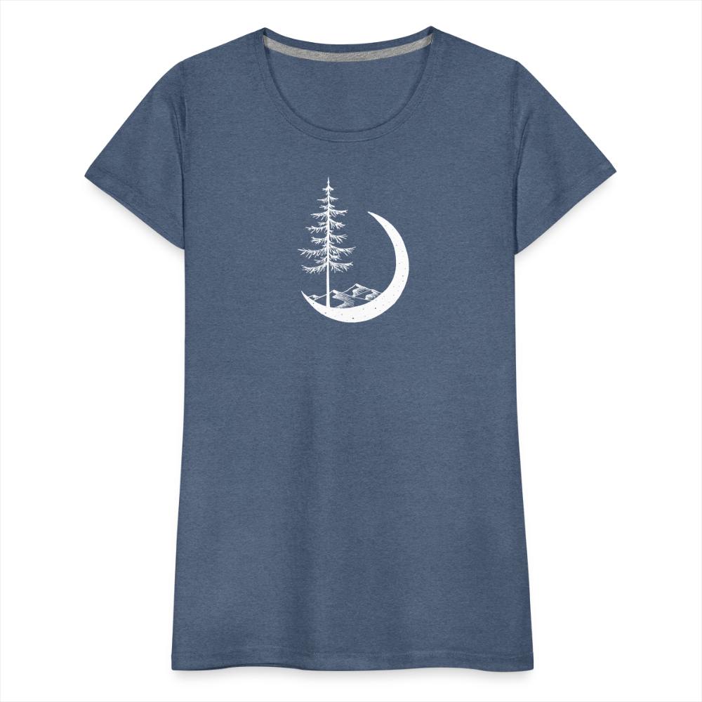 Stand Tall Scoop Neck T-Shirt - White Ink - heather blue
