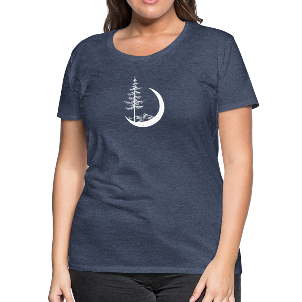 Stand Tall Scoop Neck T-Shirt - White Ink - heather blue