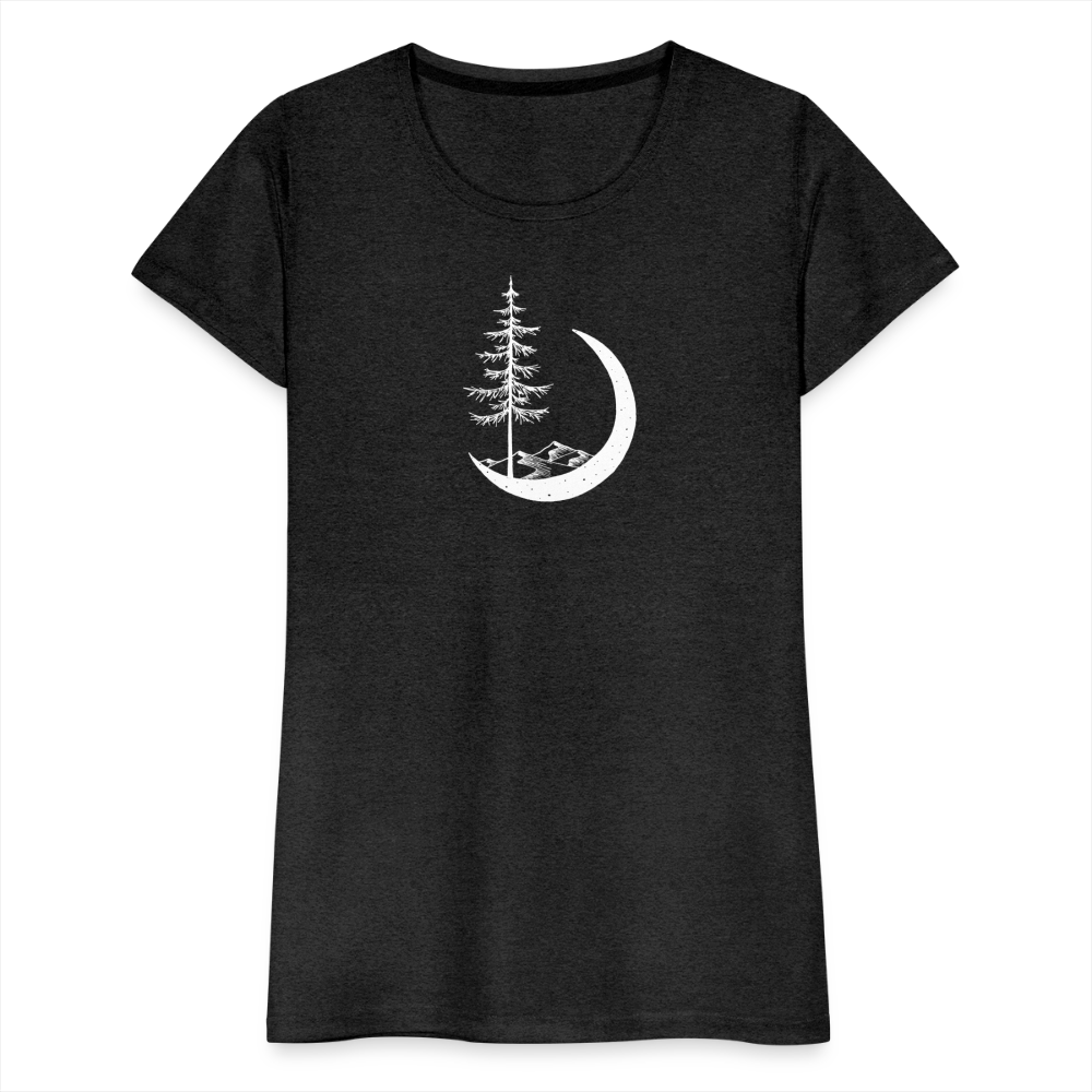 Stand Tall Scoop Neck T-Shirt - White Ink - charcoal grey