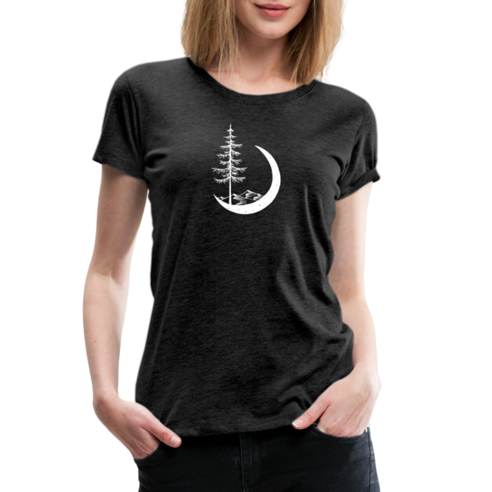 Stand Tall Scoop Neck T-Shirt - White Ink - charcoal grey