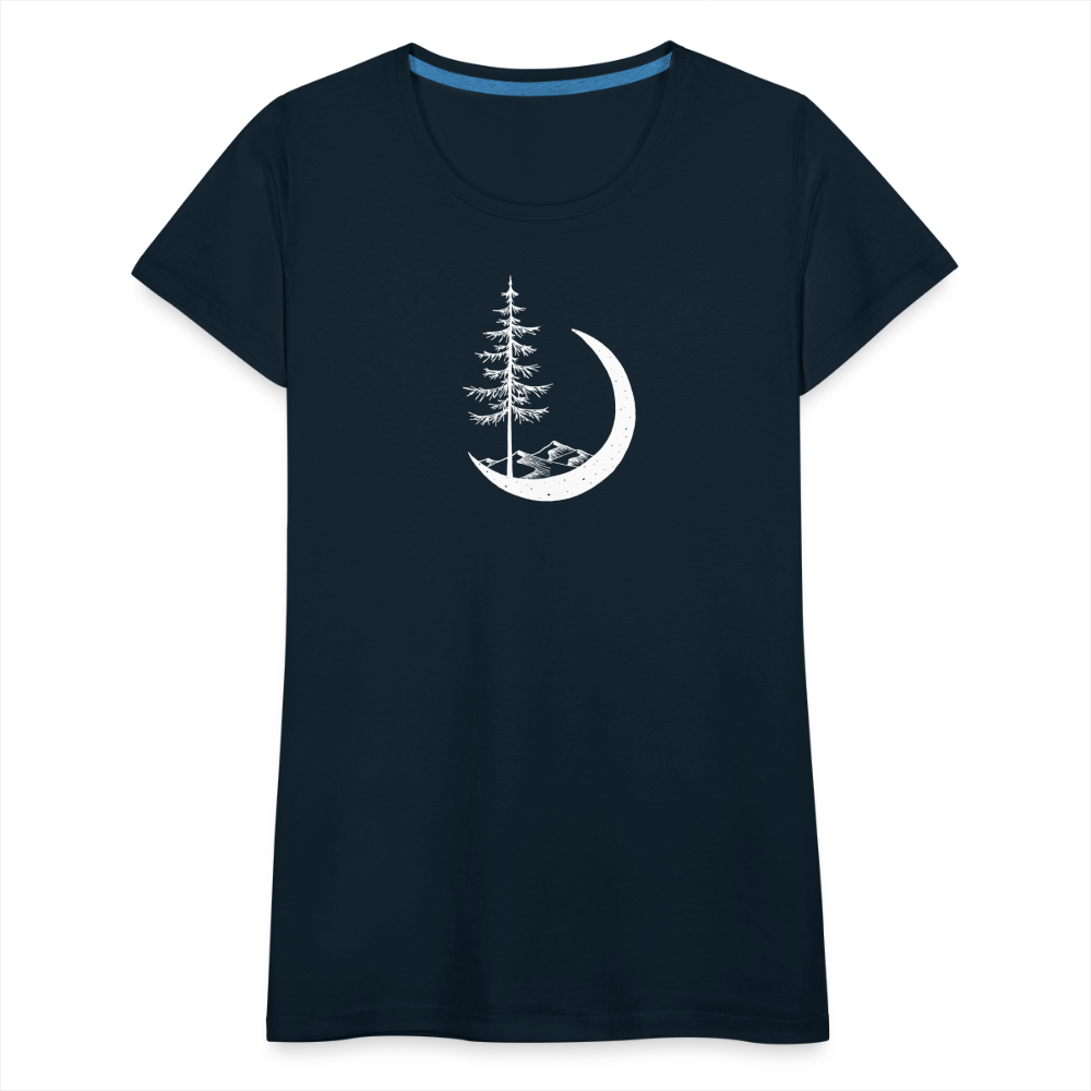 Stand Tall Scoop Neck T-Shirt - White Ink - deep navy