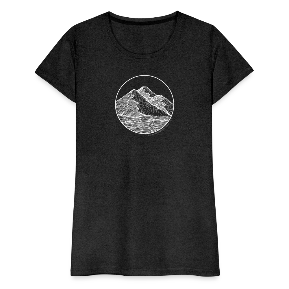 Mountain Scoop Neck T-Shirt - White Ink - charcoal grey