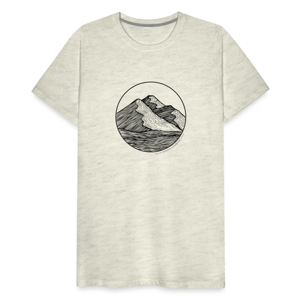 Mountain Crewneck T-Shirt - Black Ink - heather oatmeal