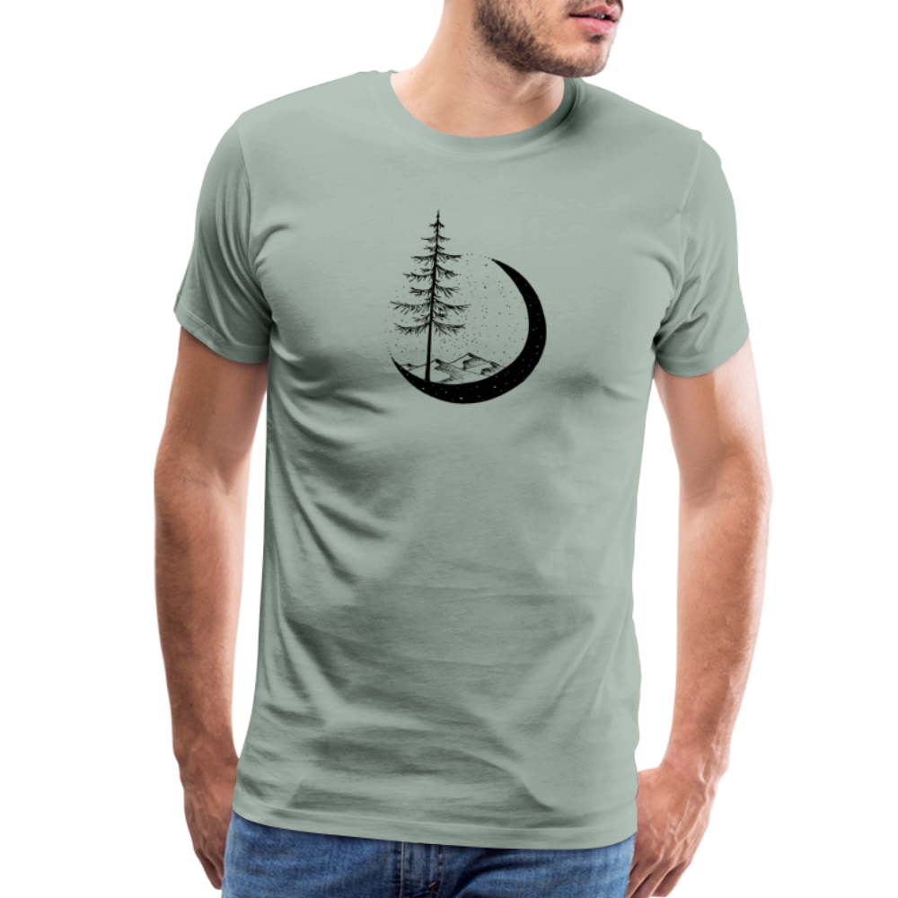 Stand Tall Crewneck T-Shirt - Black Ink - steel green