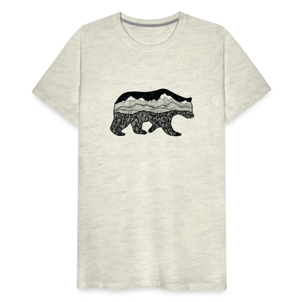 Grizzly Crewneck T-Shirt - Black Ink - heather oatmeal