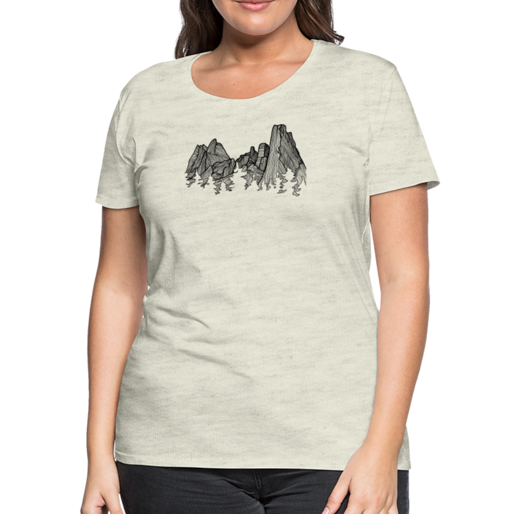 Spires Scoop Neck T-Shirt - Black Ink - heather oatmeal