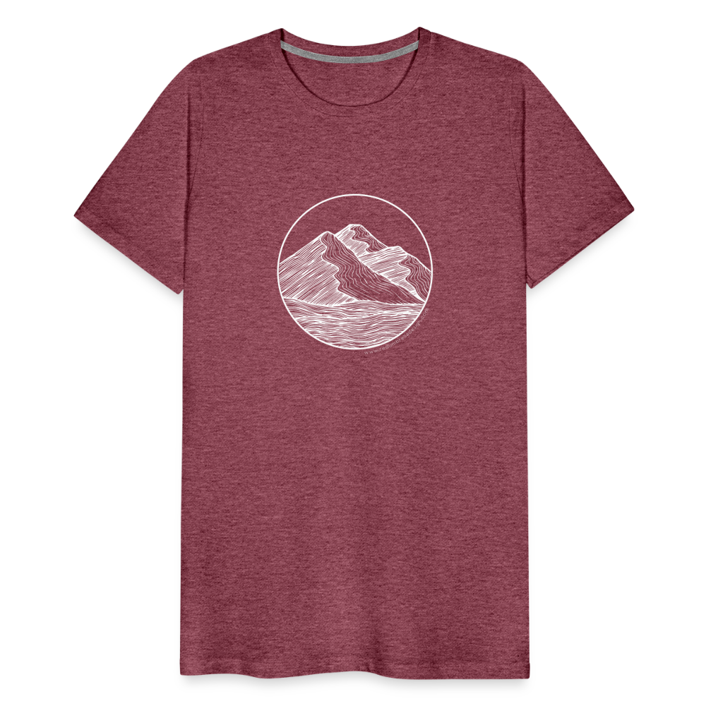 Mountain Crewneck T-Shirt - White Ink - heather burgundy