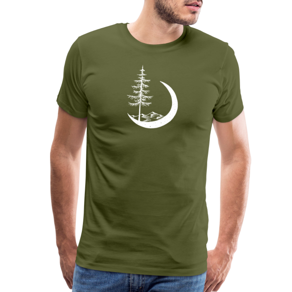 Stand Tall Crewneck T-Shirt - White Ink - olive green