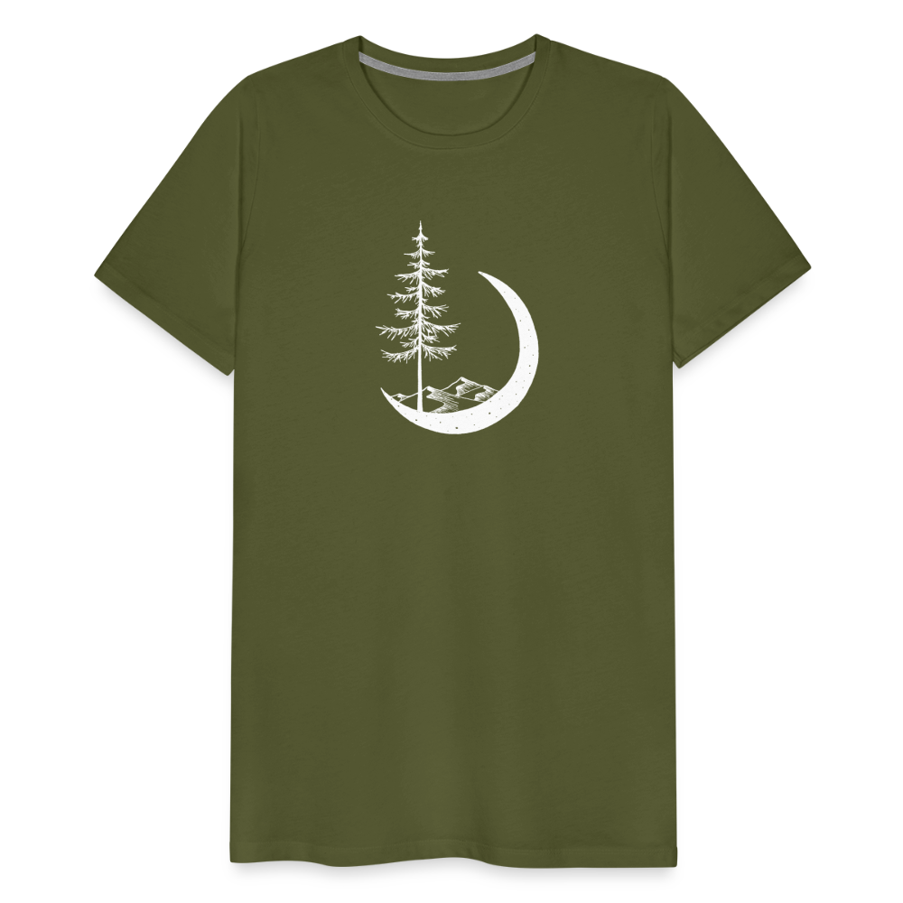Stand Tall Crewneck T-Shirt - White Ink - olive green